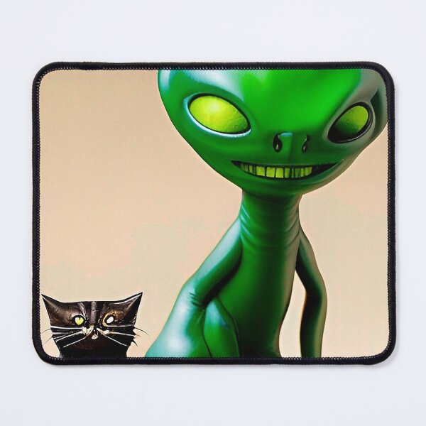 Item preview, Funny alien art. Extraterrestrial and cat designed and sold by Neo-Expression.