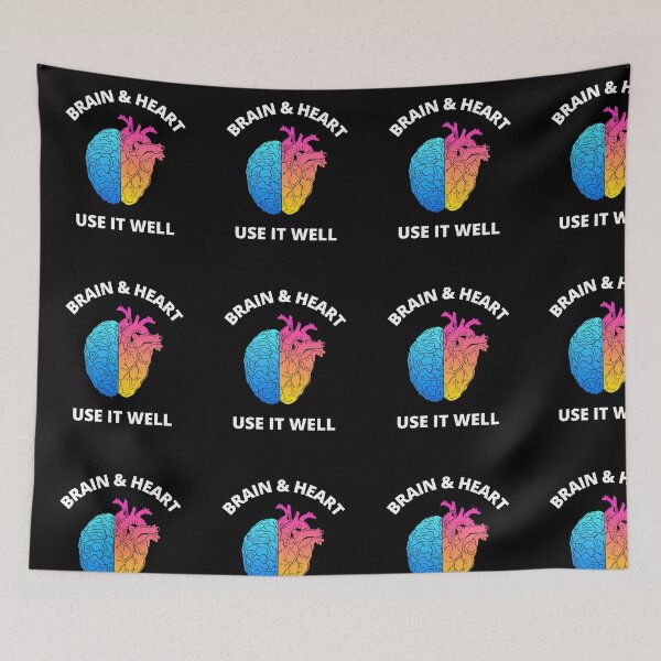 Item preview, Brain And Heart Use It Well - Funny Meme Sarcastic Satire - Self Inspirational Quotes - Inspirational Quotes About Life and Struggles designed and sold by ExploreTheStore.