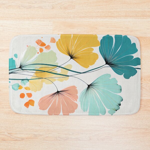 Item preview, "Ryleigh" - Watercolor Flowers Abstract Painting Pattern in Blue, Yellow, Green, Pink designed and sold by HiArtify ❤️.