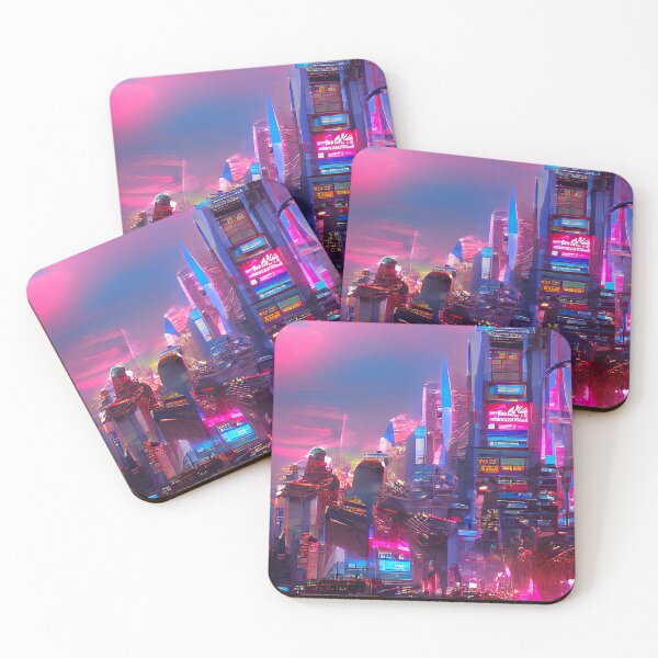 Item preview, Futuristic space city. Synthwave Retrowave Neon designed and sold by Neo-Expression.