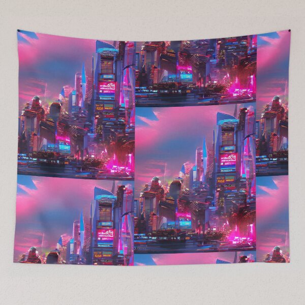 Item preview, Futuristic space city. Synthwave Retrowave Neon designed and sold by Neo-Expression.