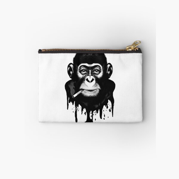 Aperçu de l'œuvre Illustration de chimpanzé fumant B&W, idée de cadeau de vérité imprimée ! créée et vendue par printedtruth.