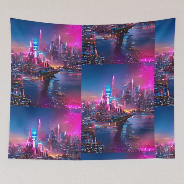 Item preview, Retrofuturism City NYC Synthwave surrealism designed and sold by Neo-Expression.