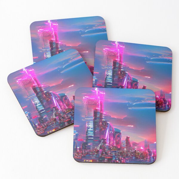 Item preview, Futuristic Space Skyline. Surreal Synthwave Neon designed and sold by Neo-Expression.