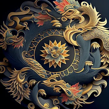 Vorschaubild zum Design Cool Smooth Detailed Asian Pattern Digital Painting von CodeAndColors