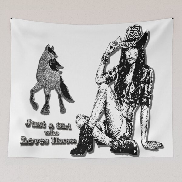 Item preview,  Just a Girl who Loves Horses and Ponies Sketch designed and sold by Huskyyy Designs.