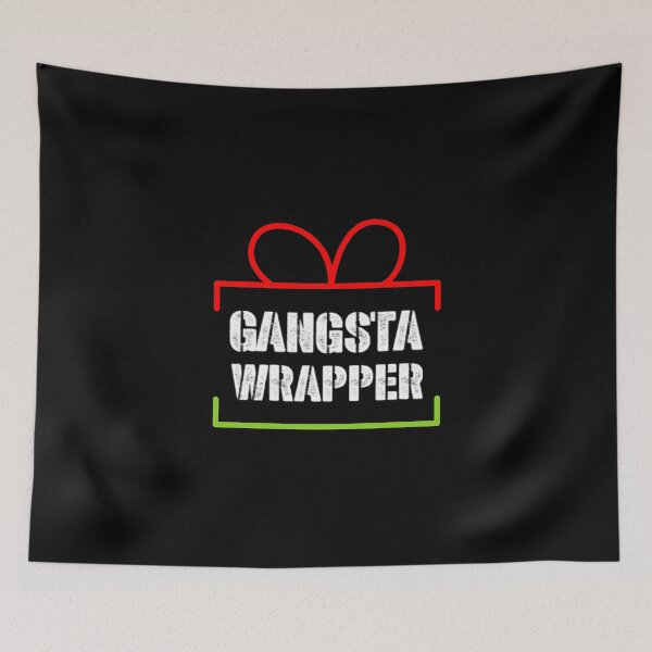 Item preview, Gangsta Wrapper Secret Santa Gift Typography Grungy Style 1980s and 1990s designed and sold by ArtistryPrint.