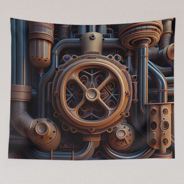 Item preview, Complex Industrial Pattern Digital Painting designed and sold by CodeAndColors.