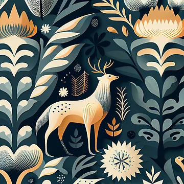 Aperçu de l'œuvre Designer Scandinavian Pattern Digital Painting de CodeAndColors
