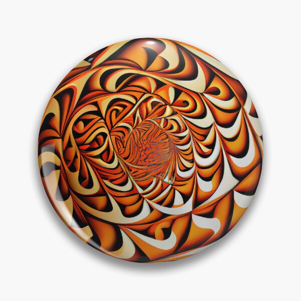 Item preview, Geometric Orange Swirling Industrial Pattern Digital Painting designed and sold by CodeAndColors.