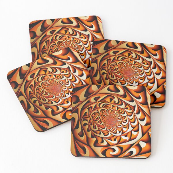 Item preview, Geometric Orange Swirling Industrial Pattern Digital Painting designed and sold by CodeAndColors.