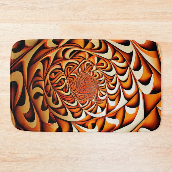 Item preview, Geometric Orange Swirling Industrial Pattern Digital Painting designed and sold by CodeAndColors.