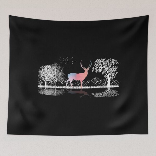 Item preview, Deer Art Cute Colorful Deer With Nature And Trees Design Deer Lover Hunting designed and sold by Thecitiesstore.