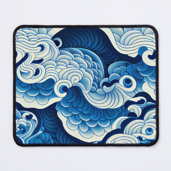 Artikelvorschau, Blue Smooth Anime Traditional Pattern Digital Painting entworfen und verkauft von CodeAndColors.
