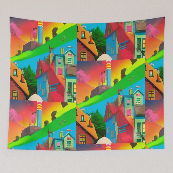 Item preview, Colorful abstract surrealism city designed and sold by Neo-Expression.