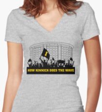 How Kinnick Does The Wave Dance Marathon Fundraiser Women's Fitted V-Neck T-Shirt