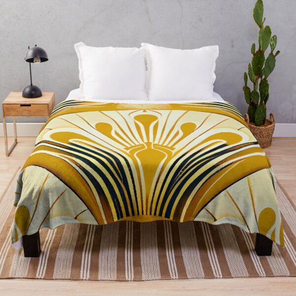 Item preview, Yellow Art Deco Pattern Digital Painting designed and sold by CodeAndColors.