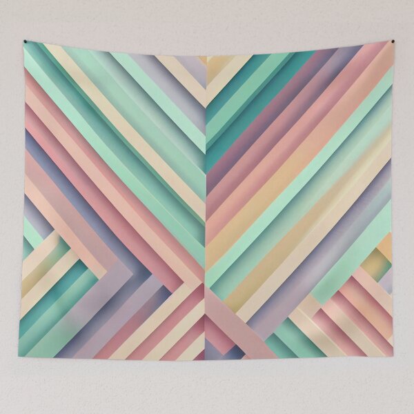 Item preview, Pastel Line Pattern Digital Painting designed and sold by CodeAndColors.