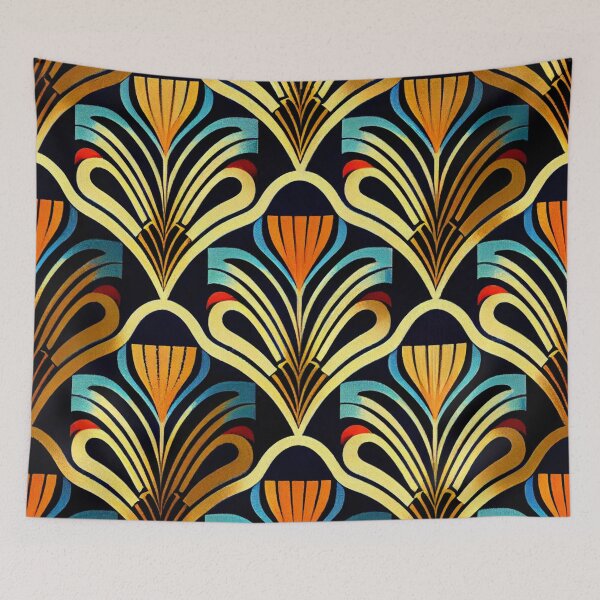 Item preview, Colorful Art Deco Pattern Digital Painting designed and sold by CodeAndColors.