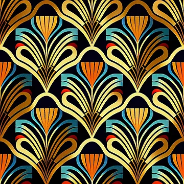 Vorschaubild zum Design Colorful Art Deco Pattern Digital Painting von CodeAndColors