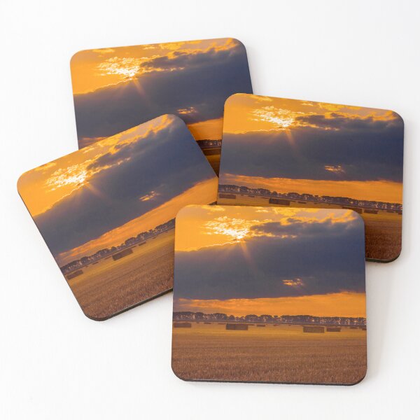 Item preview, sunset over the stubble designed and sold by HausmannArt.