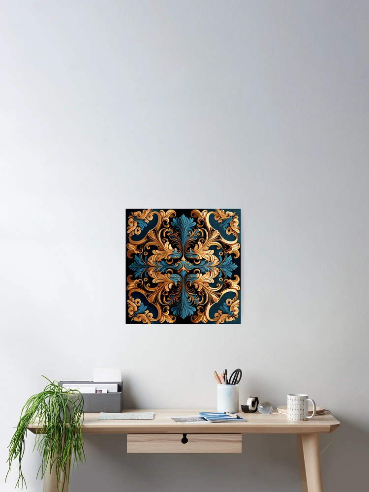 Imagen 2 de 3, Póster con la obra Baroque Transitional Pattern Digital Painting, diseñada y vendida por CodeAndColors.