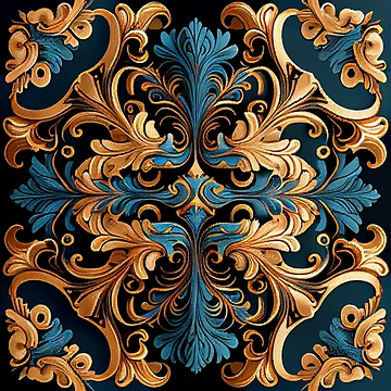 Imagen de la obra Baroque Transitional Pattern Digital Painting de CodeAndColors