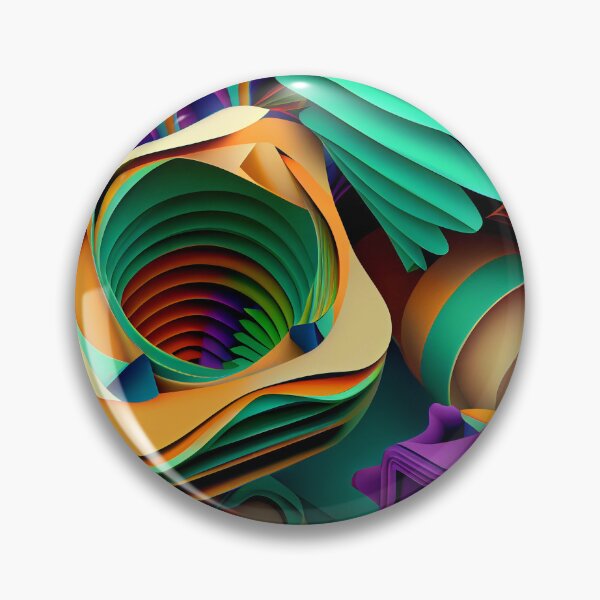 Item preview, Three Dimensional Colorful Maximalist Pattern Digital Painting designed and sold by CodeAndColors.