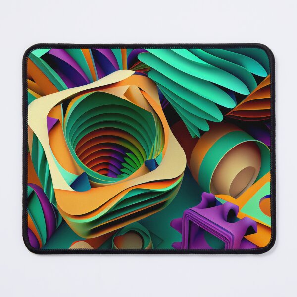 Item preview, Three Dimensional Colorful Maximalist Pattern Digital Painting designed and sold by CodeAndColors.