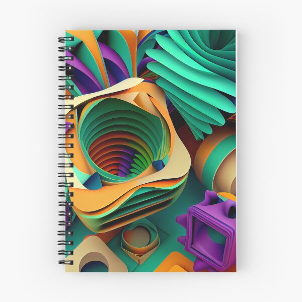Item preview, Three Dimensional Colorful Maximalist Pattern Digital Painting designed and sold by CodeAndColors.
