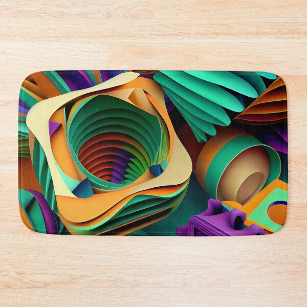 Item preview, Three Dimensional Colorful Maximalist Pattern Digital Painting designed and sold by CodeAndColors.