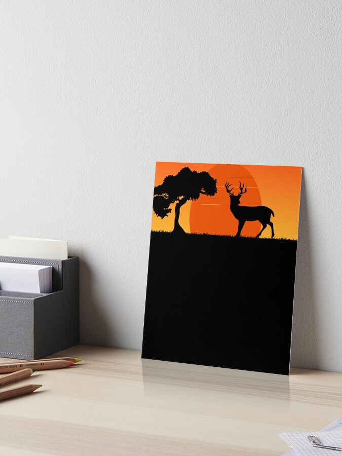 Deer Sunset Vintage Cute Design For Deers Lover Hunting Hunter Deer Gift   Art Board Print for Sale by Thecitiesstore