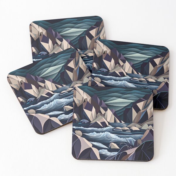 Item preview, Brilliant Dramatic Modern Coastal Pattern Digital Painting designed and sold by CodeAndColors.
