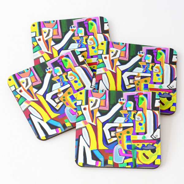 Item preview, Cubist Abstract 1980s Acid House Party Ravers designed and sold by AbstractAcid.