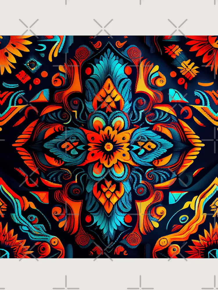 Thumbnail 6 von 6, Premium Oversized Pullover, Vibrant Brilliant Western Pattern Digital Painting designt und verkauft von CodeAndColors.
