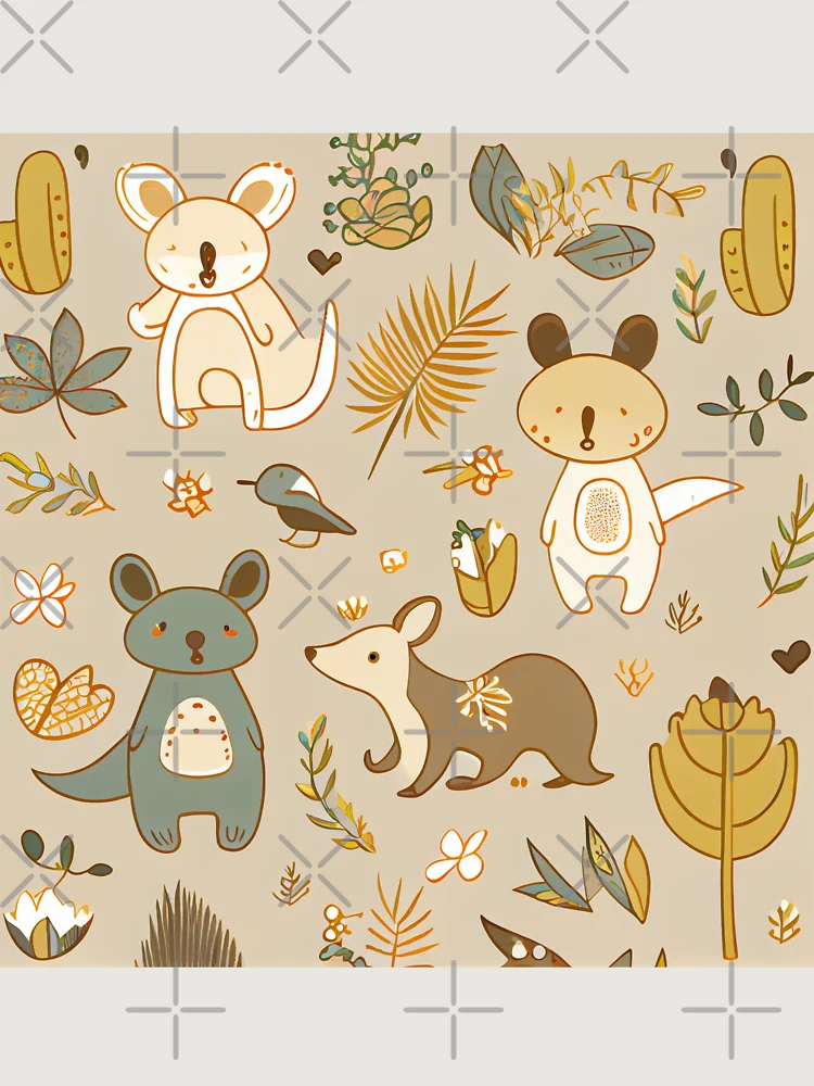 Thumbnail 6 von 6, Premium Oversized Pullover, Cute Relaxed Cartoon Australian Pattern Digital Painting designt und verkauft von CodeAndColors.