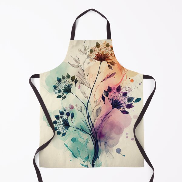 Item preview, "Ariella" - Watercolor Flowers Abstract Painting Pattern in Blue, Yellow, Green, Pink, Orange, Purple, Navy designed and sold by HiArtify ❤️.