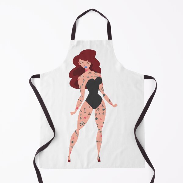 Item preview, Pin-up, pinup, red hair, tattoed girl designed and sold by PolishArtist.