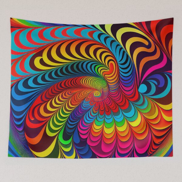 Artikelvorschau, Trippy Rainbow Pattern Digital Painting entworfen und verkauft von CodeAndColors.