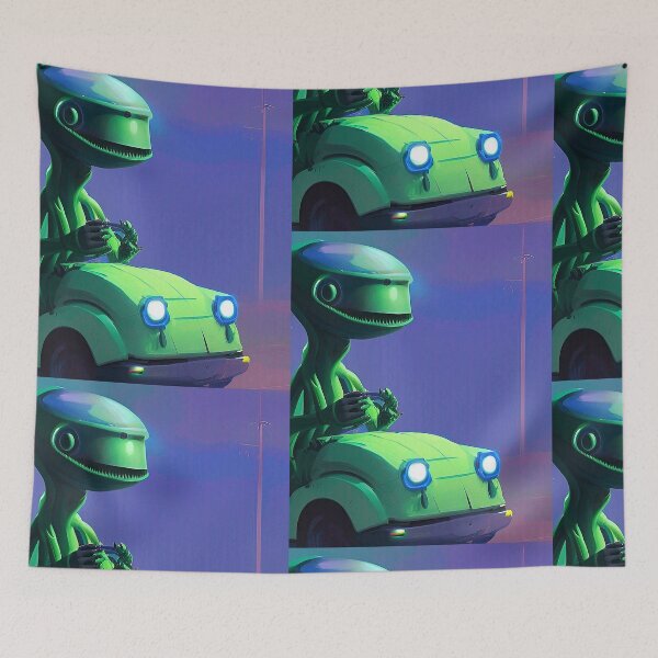 Item preview, Funny alien art. Extraterrestrial driving car designed and sold by Neo-Expression.