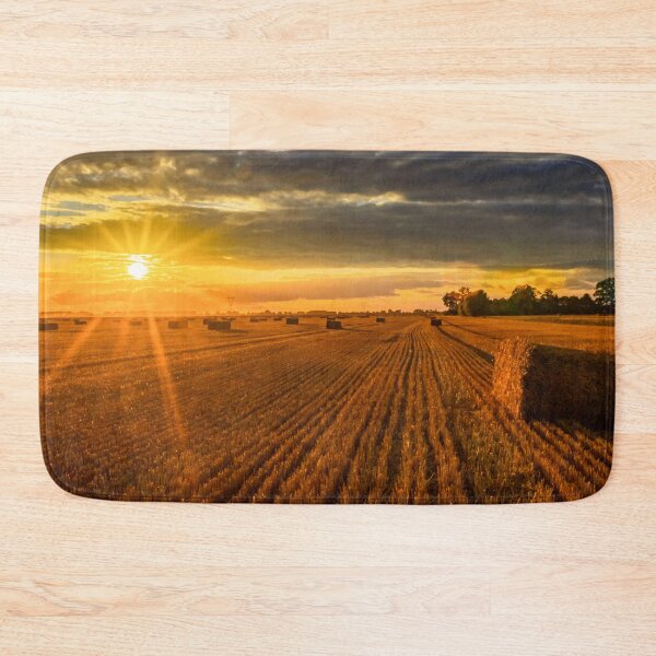 Item preview, The setting sun over the stubble. Harvest designed and sold by HausmannArt.