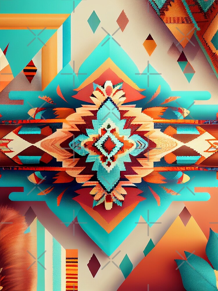 Thumbnail 3 von 3, Tuch, Delicate Saturated Southwestern Pattern Digital Painting designt und verkauft von CodeAndColors.