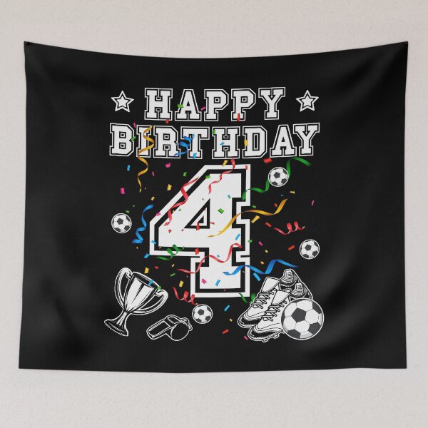 Item preview, Soccer Birthday 4 Years Soccer jersey Soccer ball designed and sold by Shirt-Designs.
