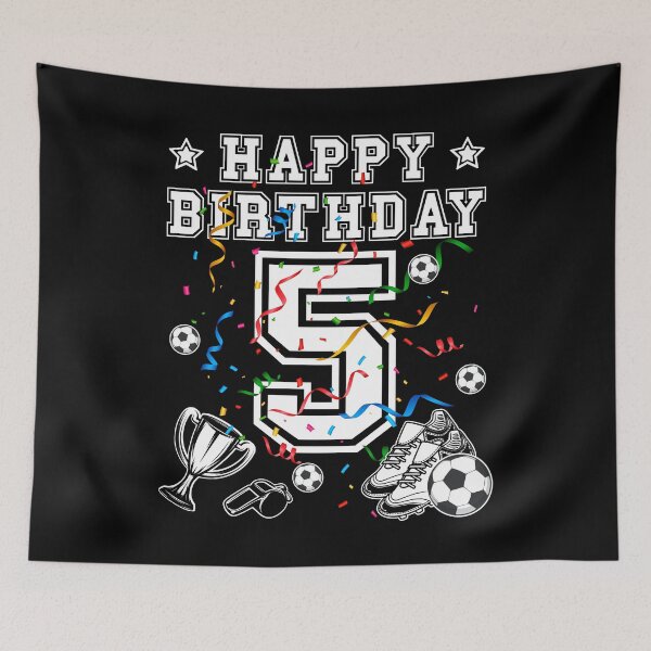 Item preview, Soccer Birthday 5 Years Soccer jersey Soccer ball designed and sold by Shirt-Designs.