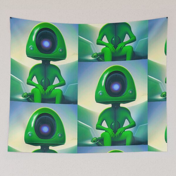 Item preview, Funny alien art. Science fiction robotic extraterrestrial designed and sold by Neo-Expression.