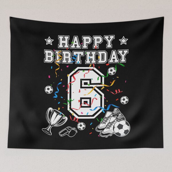 Item preview, Soccer Birthday 6 Years Soccer jersey Soccer ball designed and sold by Shirt-Designs.