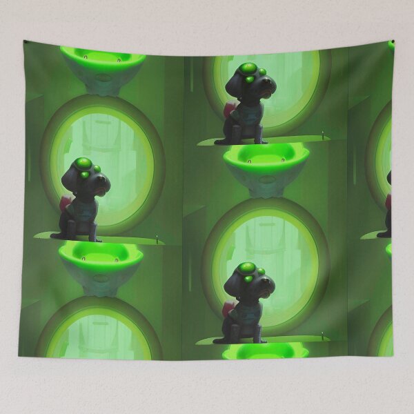 Item preview, Funny alien art. Vibrant neon alien dog. designed and sold by Neo-Expression.