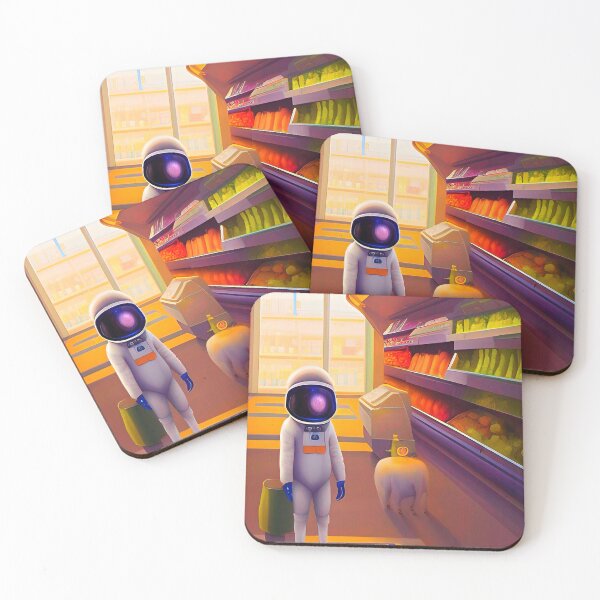 Item preview, Astronaut in grocery store. Astronaut shopping for groceries designed and sold by Neo-Expression.