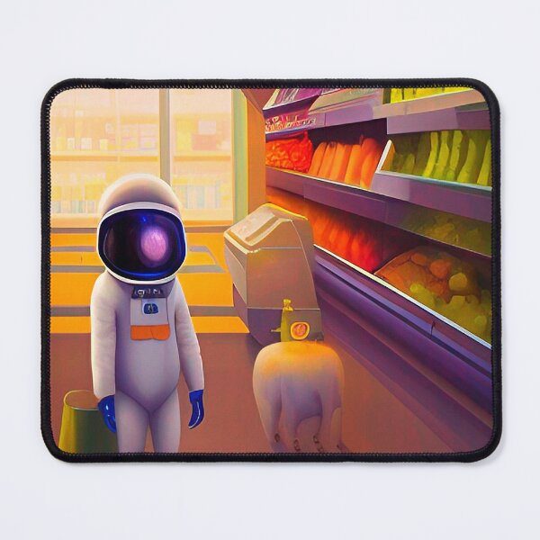 Item preview, Astronaut in grocery store. Astronaut shopping for groceries designed and sold by Neo-Expression.
