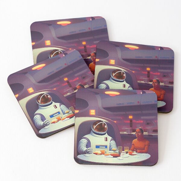 Item preview, Astronaut dining in space restaurant. Vintage style designed and sold by Neo-Expression.